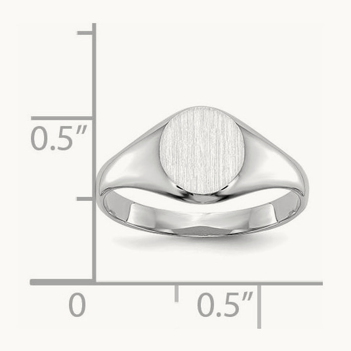 Childs Closed Back Signet Ring, 14K White Gold