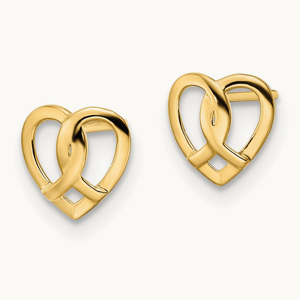 Heart Post Earrings, 14K
