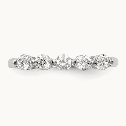 5-Stone Diamond Band, 14K White Gold