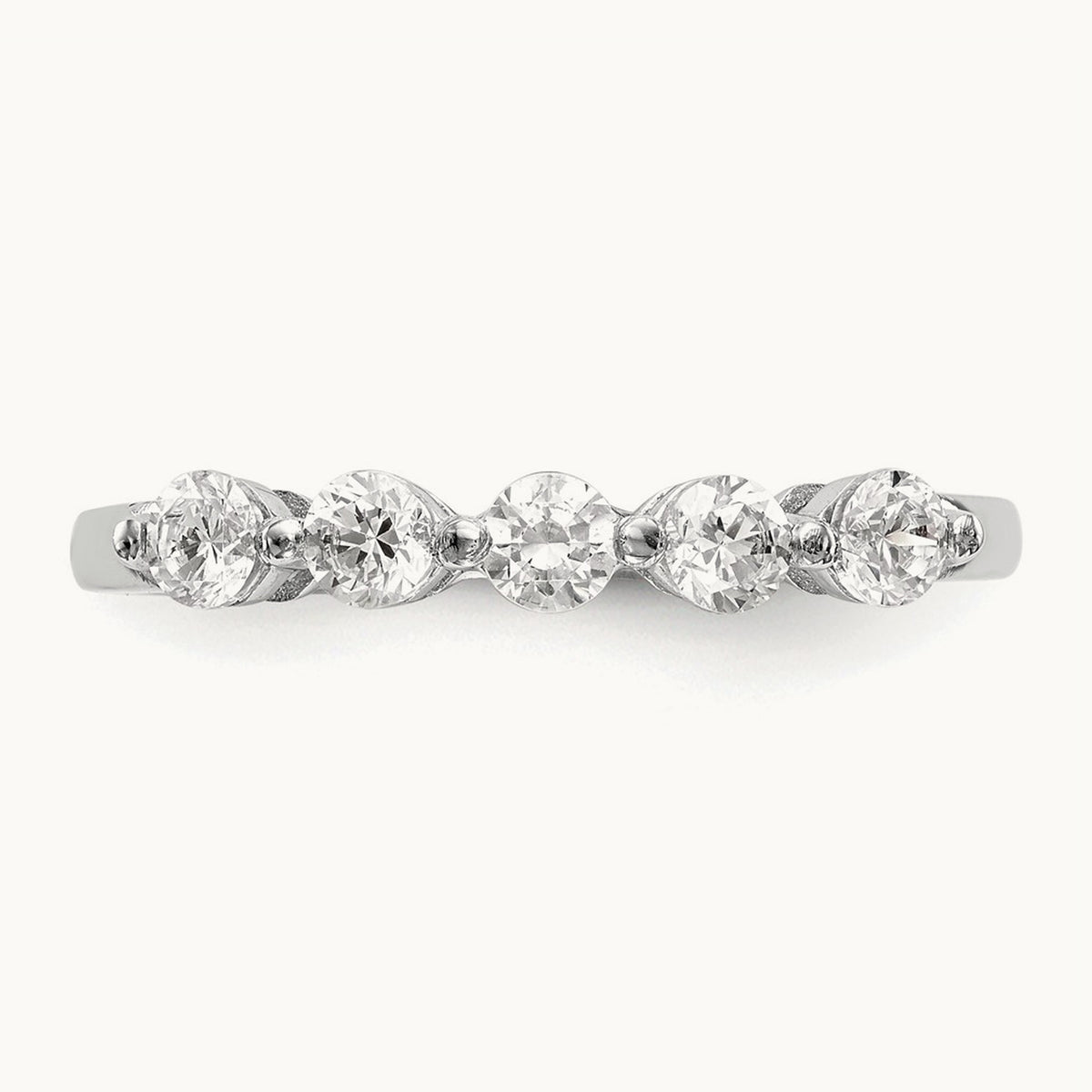 5-Stone Diamond Band, 14K White Gold