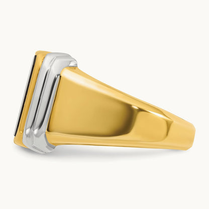 IBGoodman Men's Onyx Complete Ring, 14K Two-tone