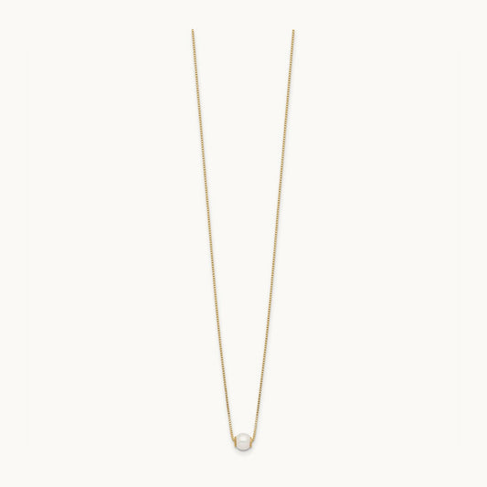4- Round White Freshwater Cultured Pearl 18in Necklace, 5mm, 14K