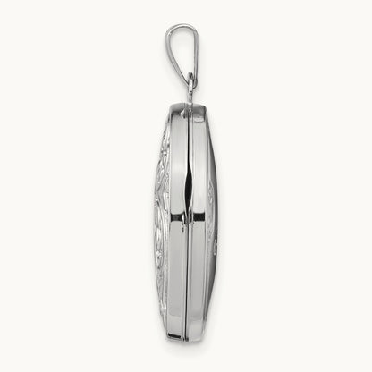 Polished Reversible Love You Always Oval Locket, 14K White Gold
