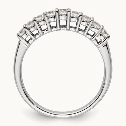 9-Stone Diamond Band, 14K White Gold