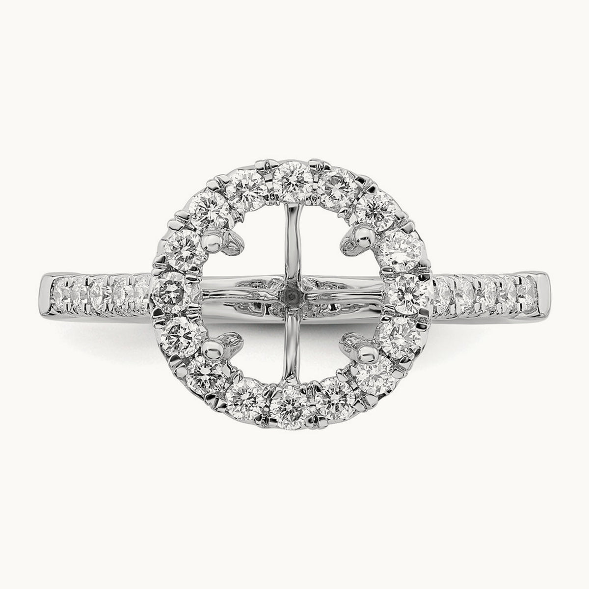 Semi-Mount Engagement Ring, 0.25-0.50 ct tw Lab-Grown Diamond — 1/2 ct (holds 2 ct center) · VS/SI (Great), 14K White Gold, 7