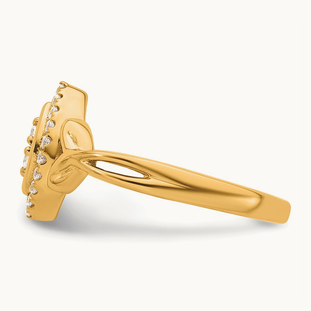 Complete Diamond Marquise Cluster Engagement Ring — 14K Yellow Gold