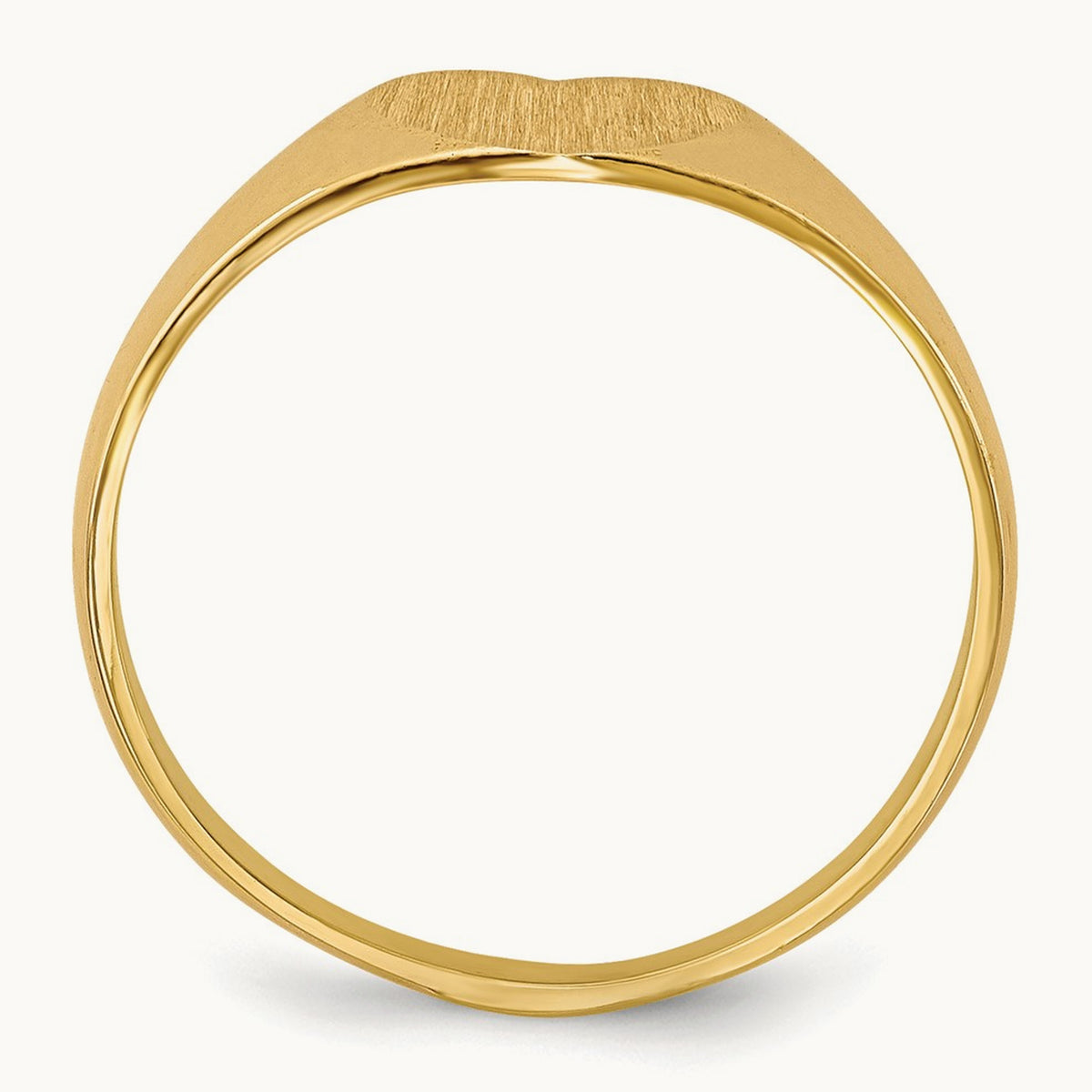 Closed Back Heart Signet Ring — 14K Yellow Gold, 8.0x6.5mm, 5