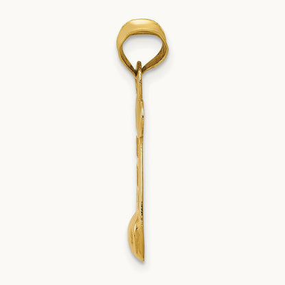 Polished/Textured I LOVE YOU Pendant, 14K