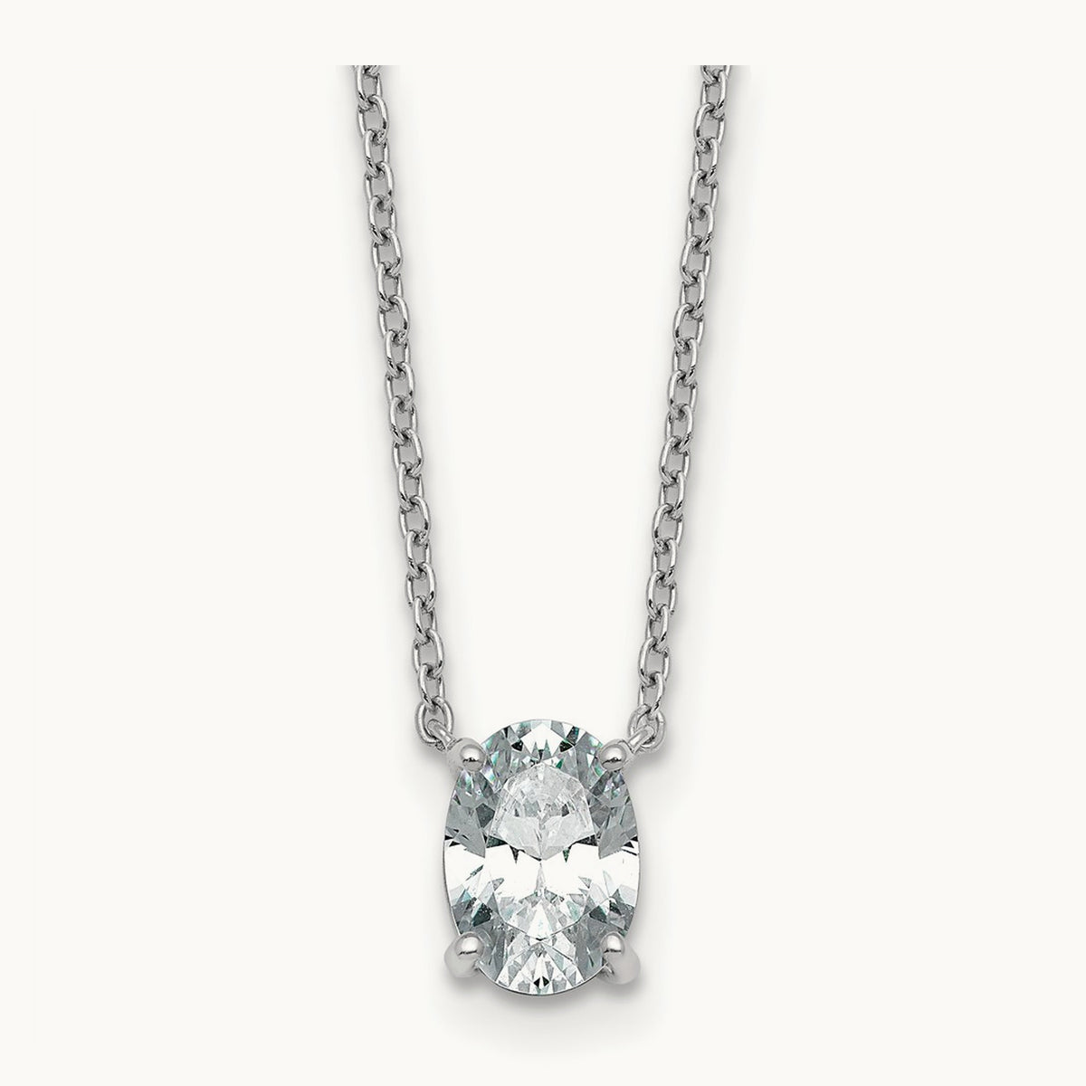 Oval Pendant Necklace, 0.25-4.00 ct tw Lab-Grown Diamond — 1 ct, 14K White Gold