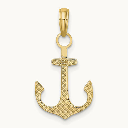 Anchor Pendant — 14K Yellow Gold