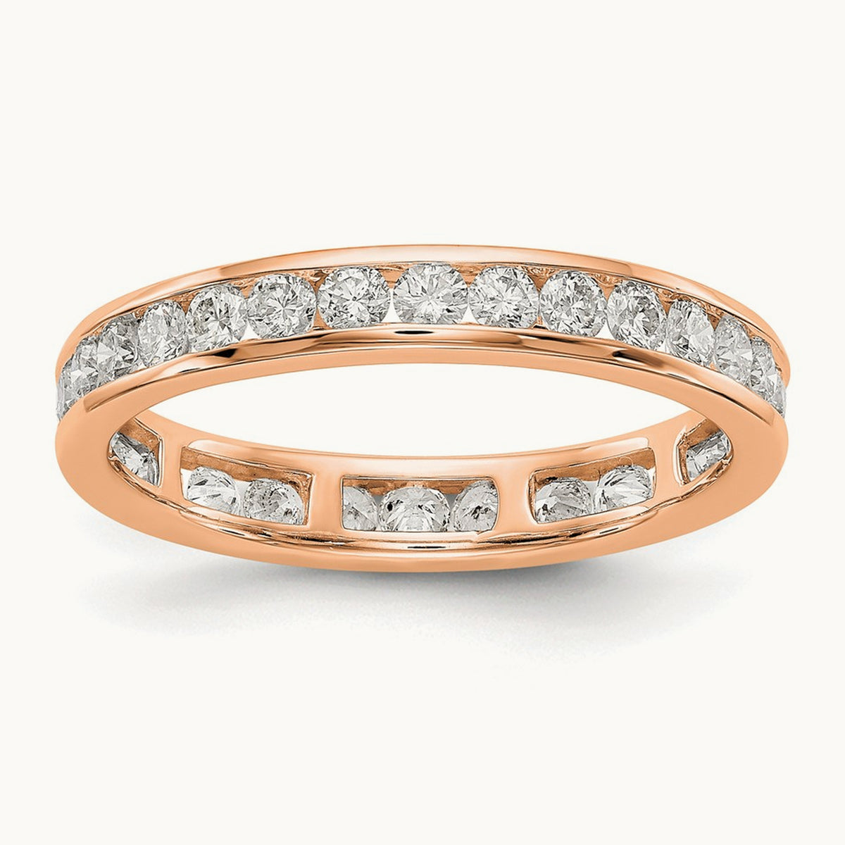 Channel Set Eternity Band, 0.50-1.00 ct tw Lab-Grown Diamond — 1 ct · VS/SI (Great), 14K Rose Gold