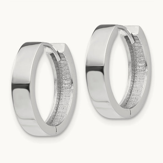 Round Hinged Earrings, 14K White Gold