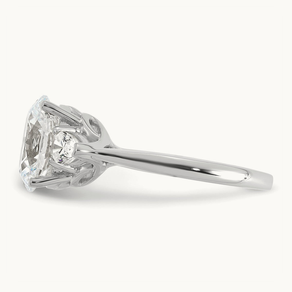 Oval/Pear 3 Stone Engagement Ring, 1.25-3.50 ct tw Lab-Grown Diamond — 2 1/2 ct, 14K White Gold