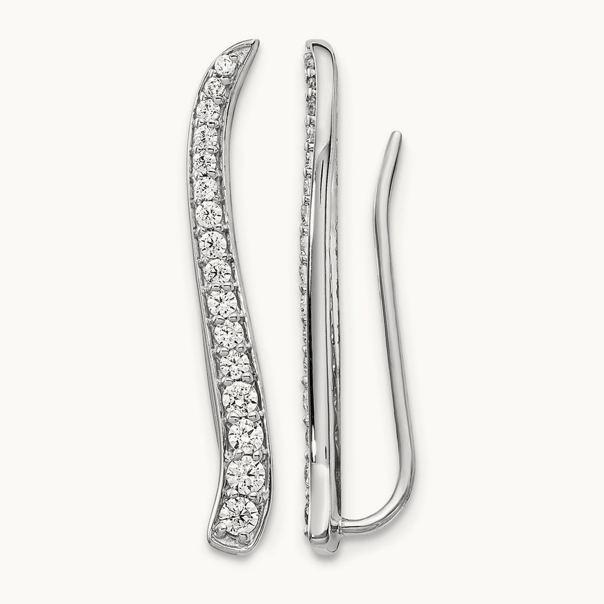 Diamond Ear Climber Earrings — photo set