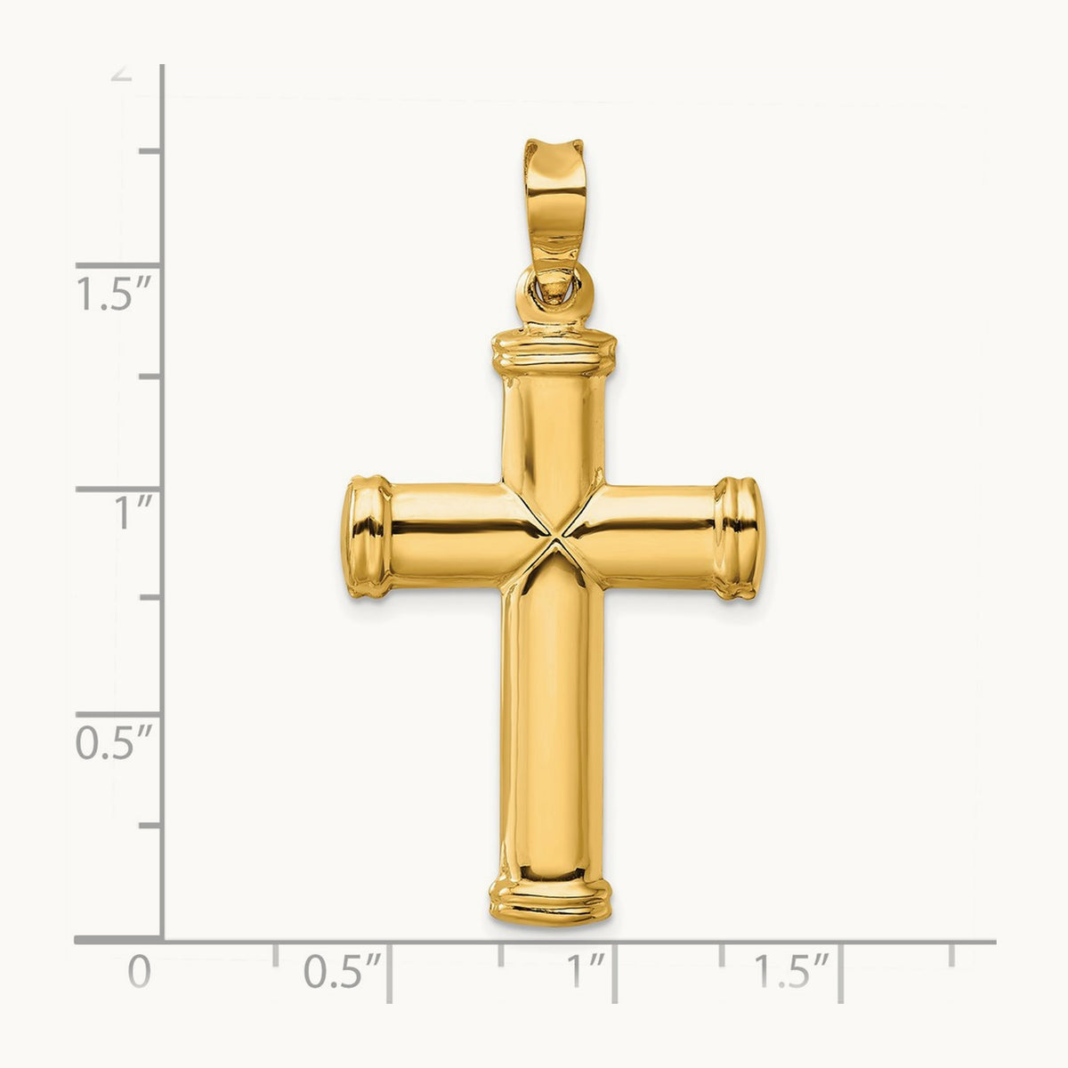 Polished Stamping Cross Pendant — 43.19mm