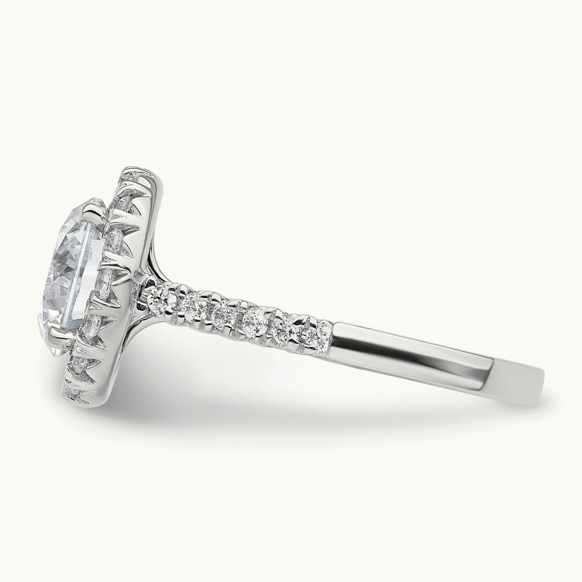 Semi-Mount Engagement Ring, 0.25-0.50 ct tw Lab-Grown Diamond — 5/8 ct (holds 3 ct center) · VS/SI (Great), 14K White Gold, 7