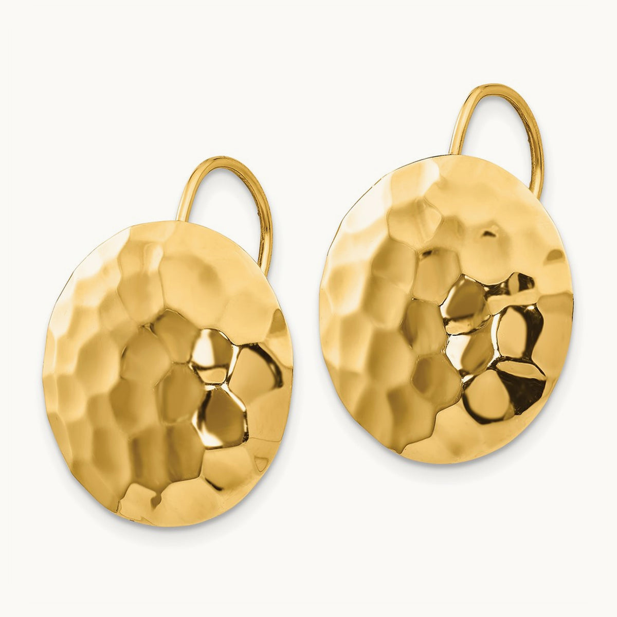 Hammered Circle Earrings — 23mm