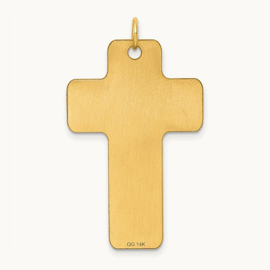 Polished Cross Charm, 14K