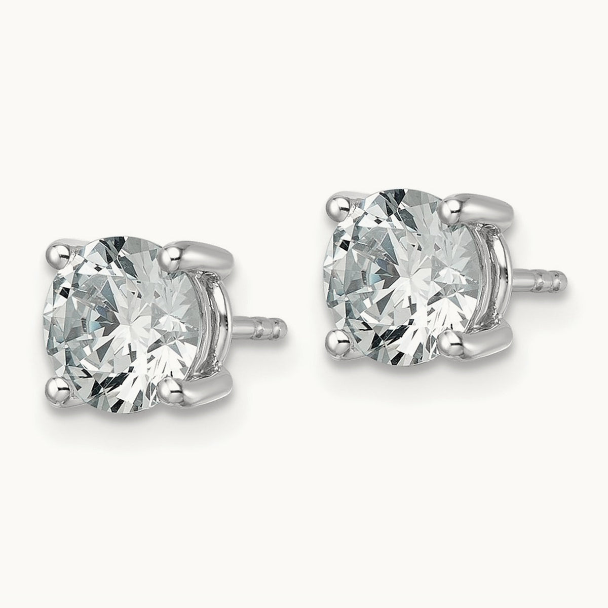 Round Lightweight Earrings, 0.25-6.00 ct tw Lab-Grown Diamond — 2 1/2 ct, 10K White Gold