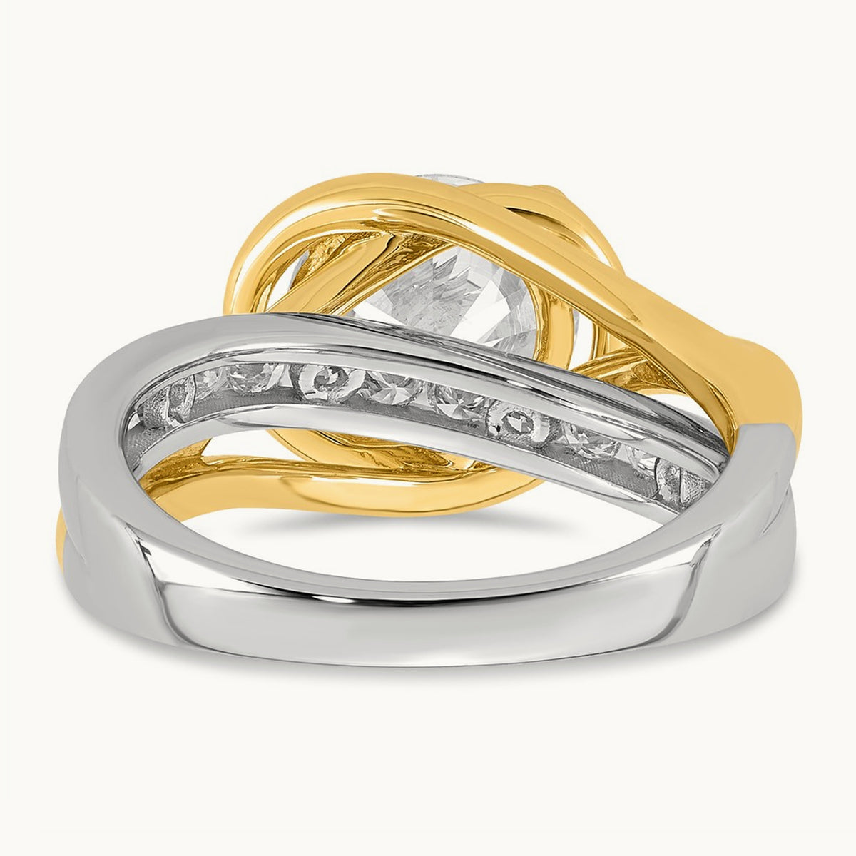 14ktt Certified Round Center Lab Grown Diamond VS+ F+ Ring