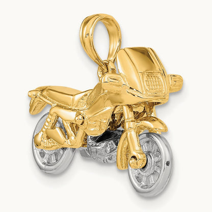3-D Moveable Motorcycle Charm — 15.5mm