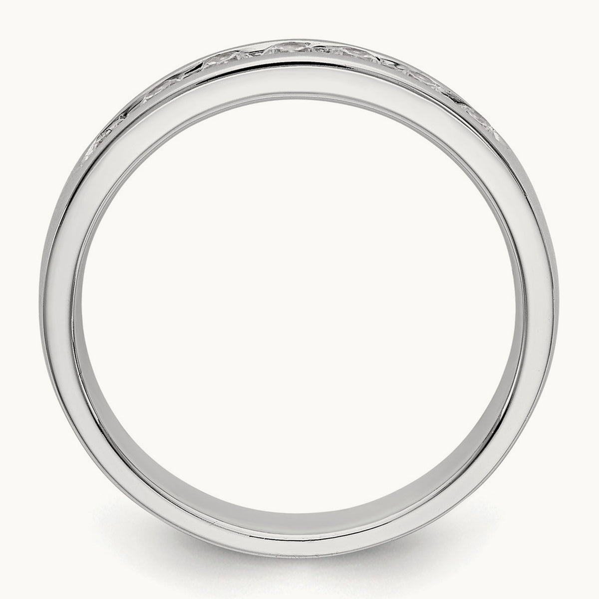 7-Stone Diamond Channel Band — 14K White Gold, 6