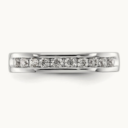 10- Stone Ladies Band Mounting, 2mm, 14K White Gold