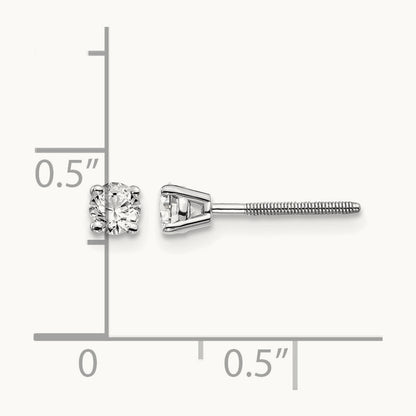 .30ct VS2/SI1 G-I Diamond Stud Thread on/off Post Earrings, 14K White Gold