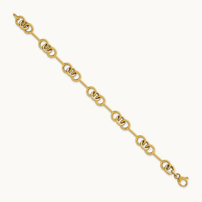 Polished 7.5in Fancy Link Bracelet, 14K