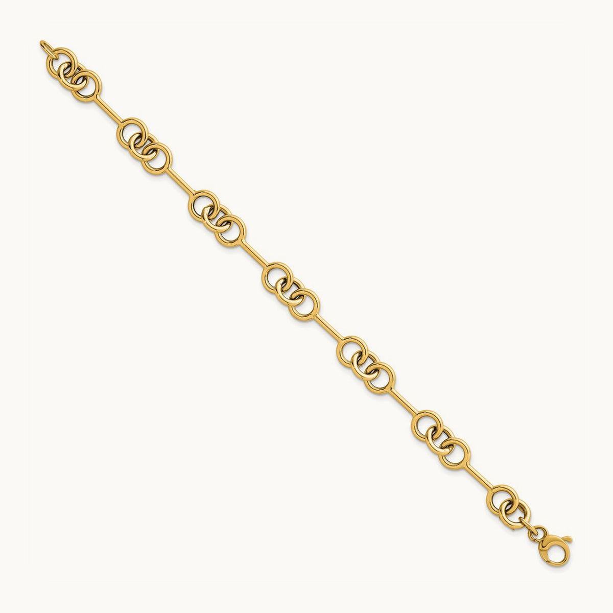 Polished 7.5in Fancy Link Bracelet, 14K