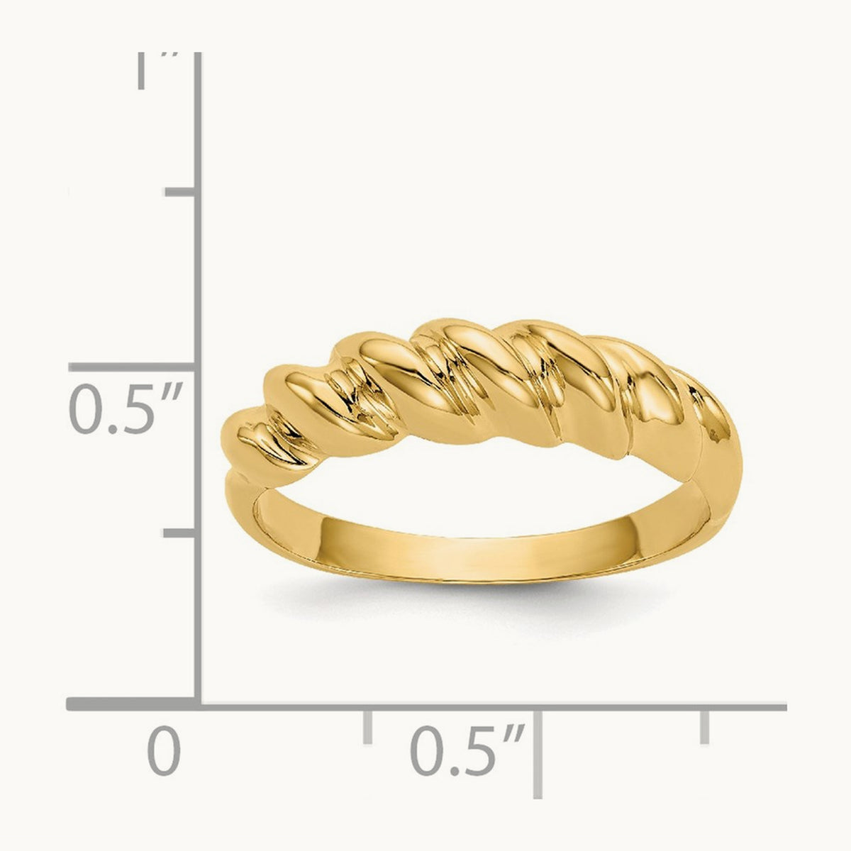 Polished Twisted Dome Ring, 14K