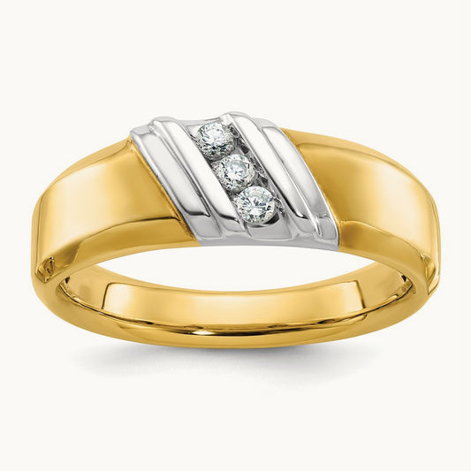 Polished Men's Ring, 0.15 ct tw Lab-Grown Diamond