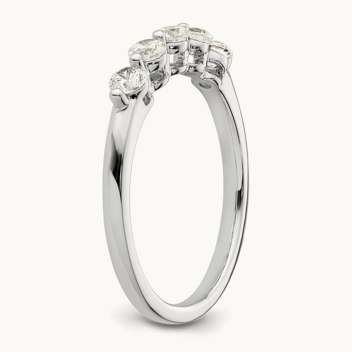 5-Stone Diamond Band, 14K White Gold