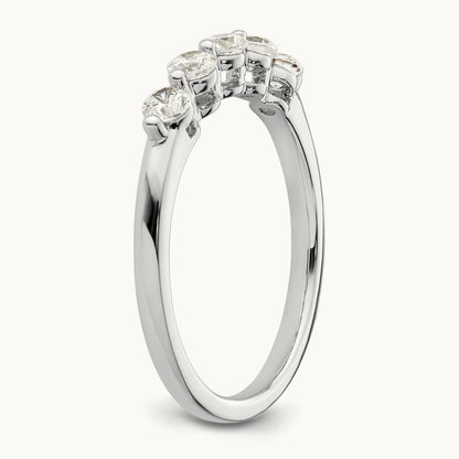 5-Stone Diamond Band, 14K White Gold