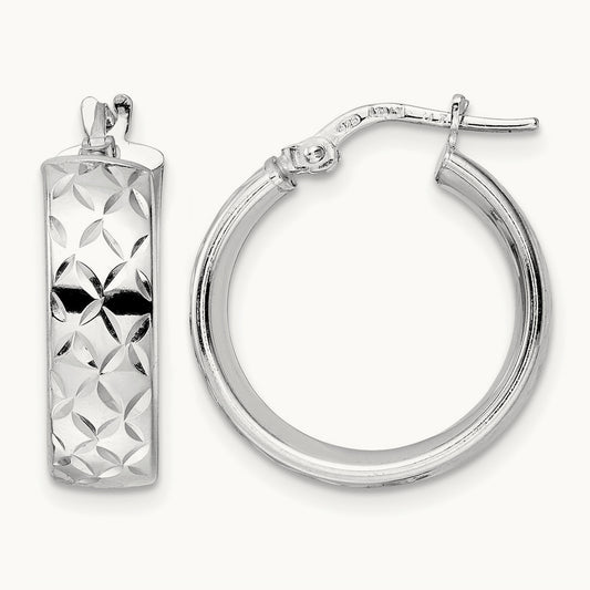 Rhod- Polished D/C Hoop Earrings — Leslie's — photo set