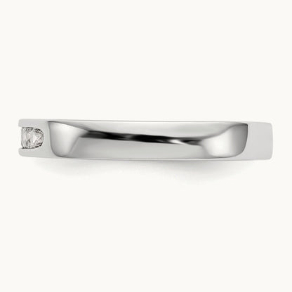 5-Stone Diamond Channel Band, 14K White Gold