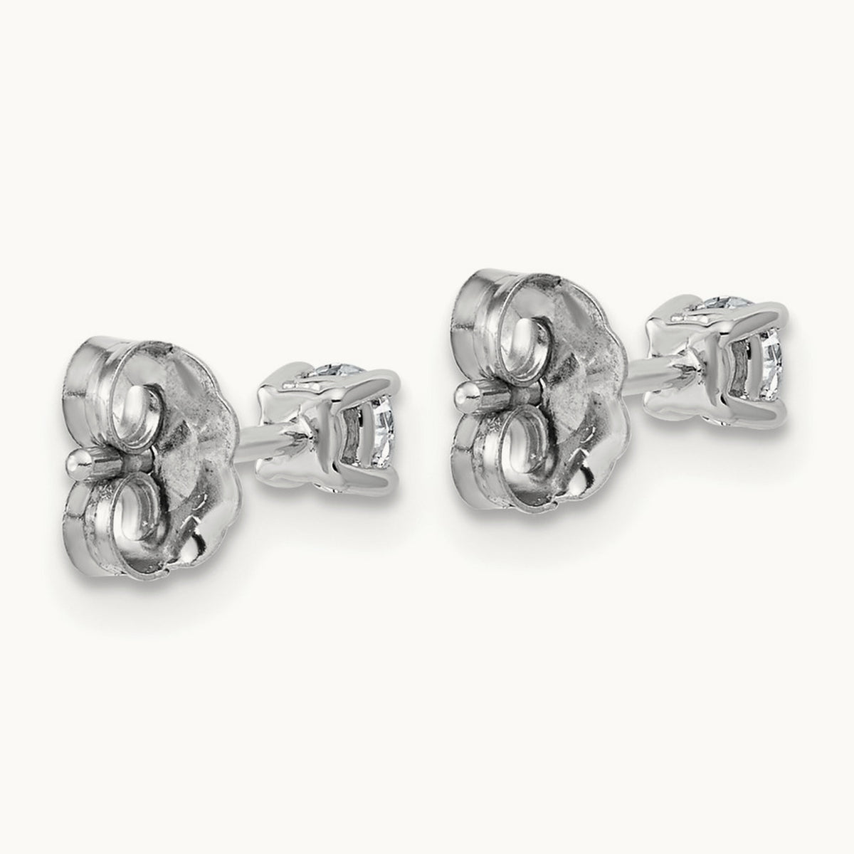 Round Lightweight Earrings, 0.25-6.00 ct tw Lab-Grown Diamond — 1/4 ct, 10K White Gold