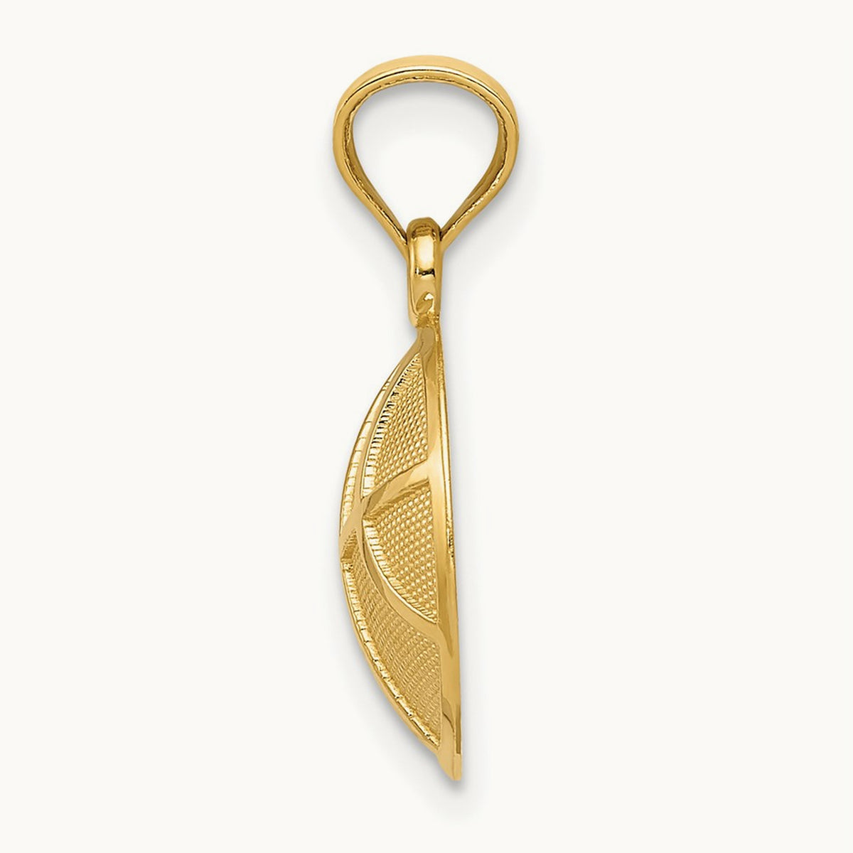 Satin and Polished Basketball Pendant, 14K