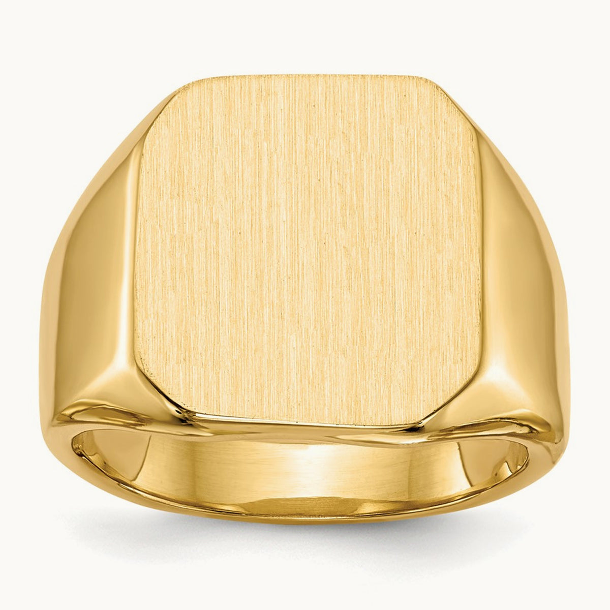 15.0x17. Closed Back Mens Signet Ring, 0mm, 14K