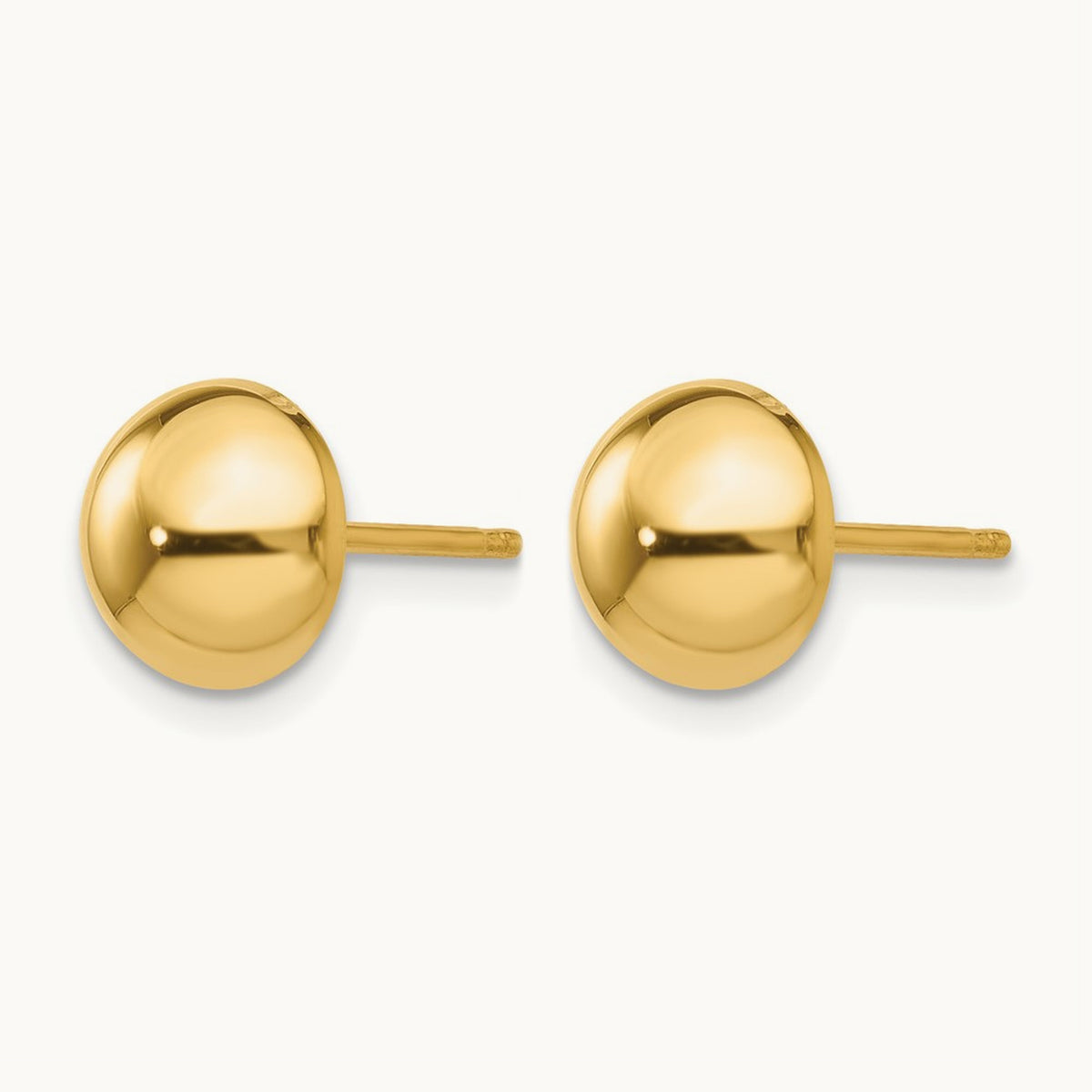Polished Half Ball Post Earrings — 8mm