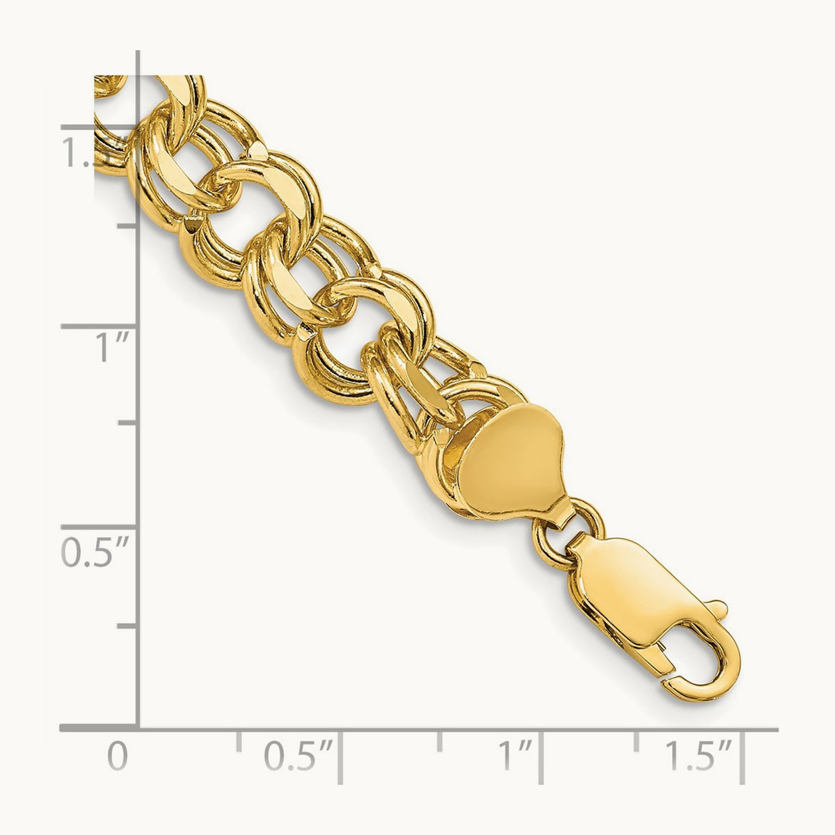 Double Link Charm Bracelet, 14K