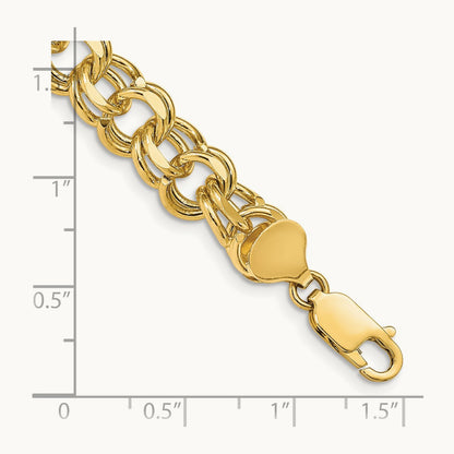 Double Link Charm Bracelet, 14K