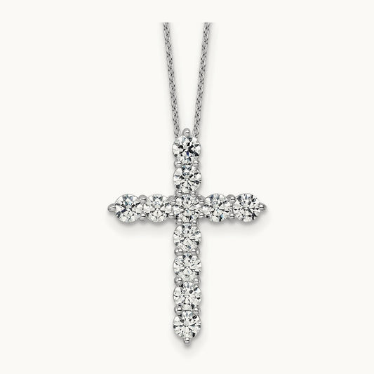 Cross Pendant Necklace, 3.00 ct tw Lab-Grown Diamond