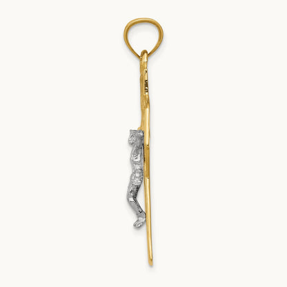INRI Celtic Crucifix Pendant, 14K Two-tone