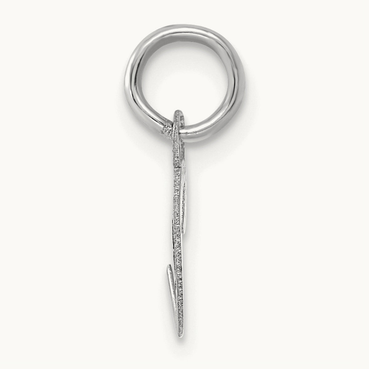 Small Script Letter C Initial Charm, 14K White Gold