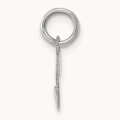 Small Script Letter C Initial Charm, 14K White Gold
