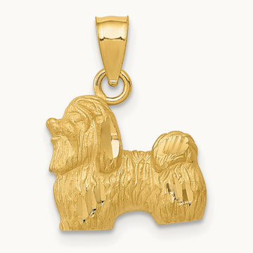 Diamond-cut Shih Tzu Pendant — 18mm