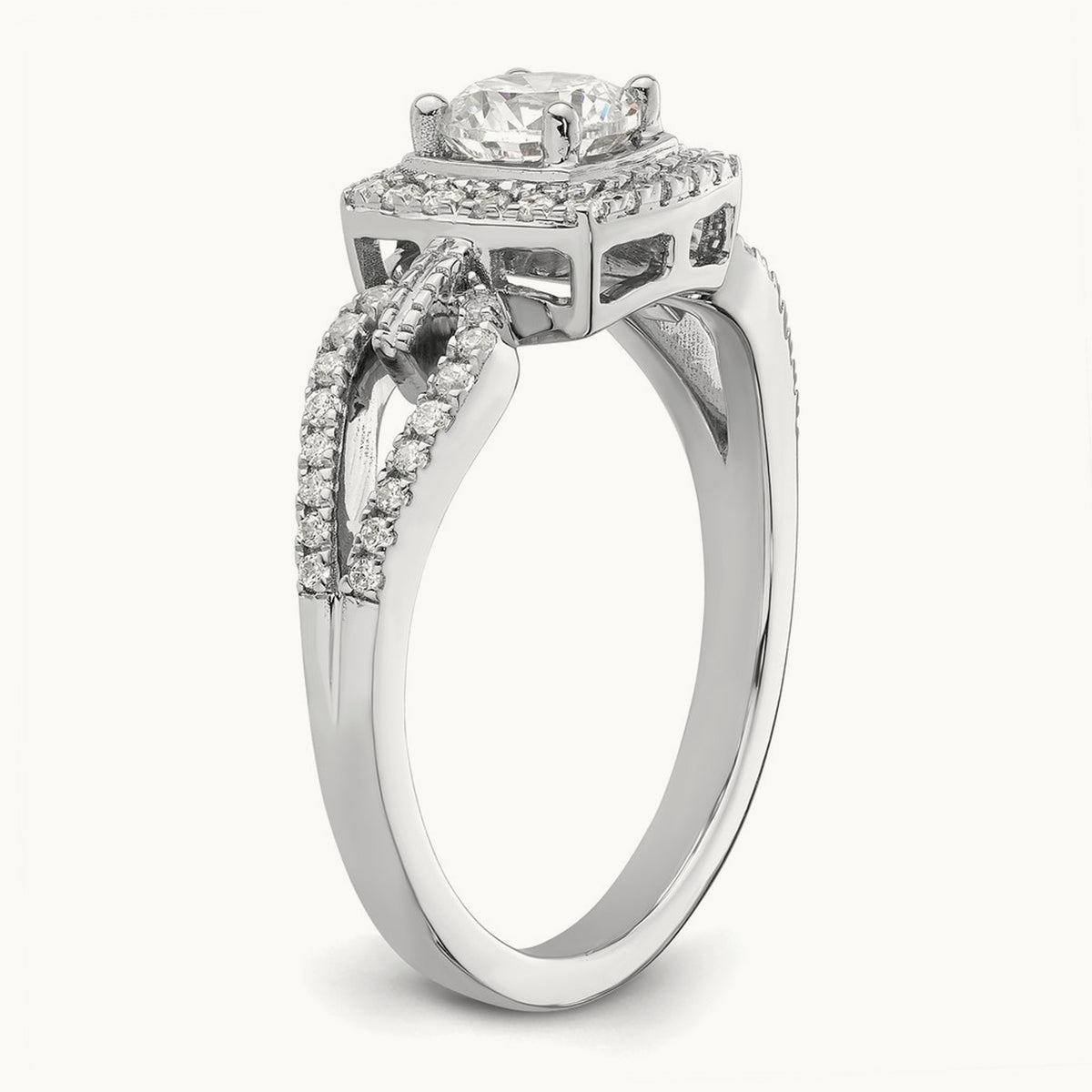 Halo Engagement Ring, 0.75 ct tw Lab-Grown Diamond