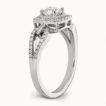 Halo Engagement Ring, 0.75 ct tw Lab-Grown Diamond