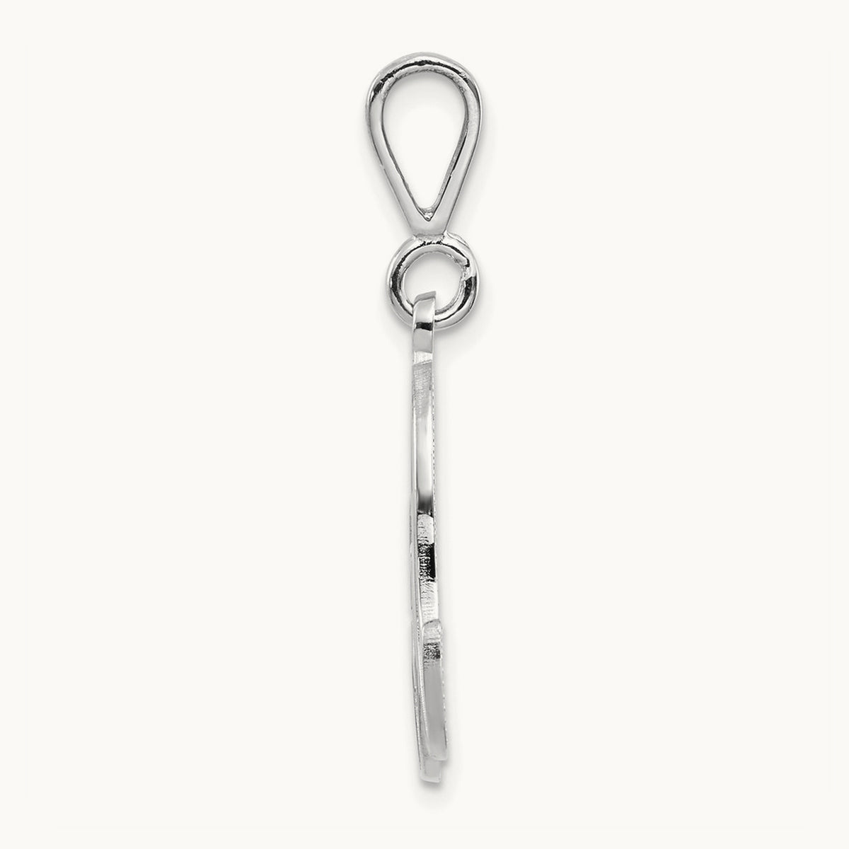 Solid Polished Script Filigree Initial Pendant — A